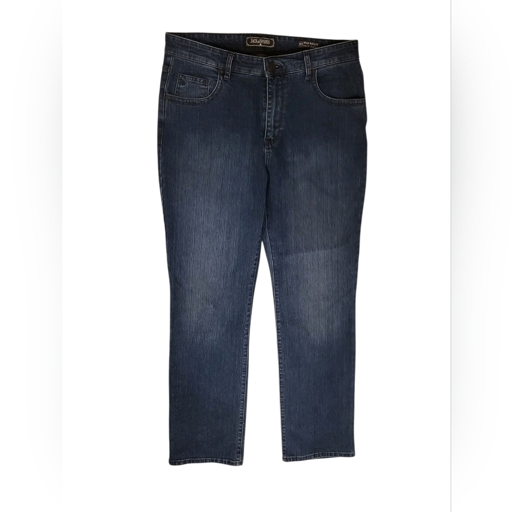 Jack of Spades Mens High Roller Comfort Straight Leg Medium Wash Jeans 36x34